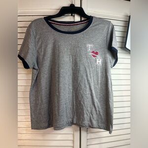 TOMMY Hilfiger Heather Gray super soft Tee with Heart Logo